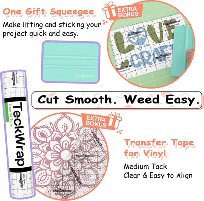 Permanent Adhesive Vinyl Bundle for Crafting Cutter 12" X 36"/Rolls (Matte Olive,Rose Gold,Ivory White,Cobalt Blue,Teal)