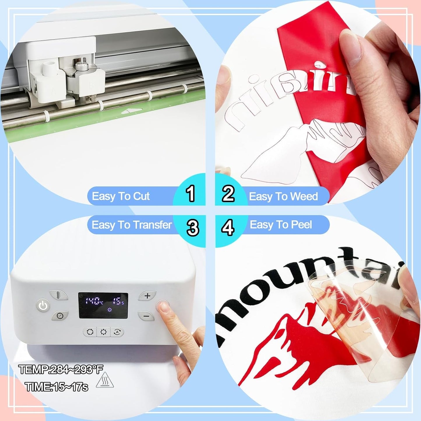3D Puff Heat Transfer Vinyl, 12"X10" 11-Pack HTV, 3D Raised Texture Vinyl for T-Shirts, Sweatshirts, Hats & DIY Craft Projects, Ideal for Beginners & Professionals