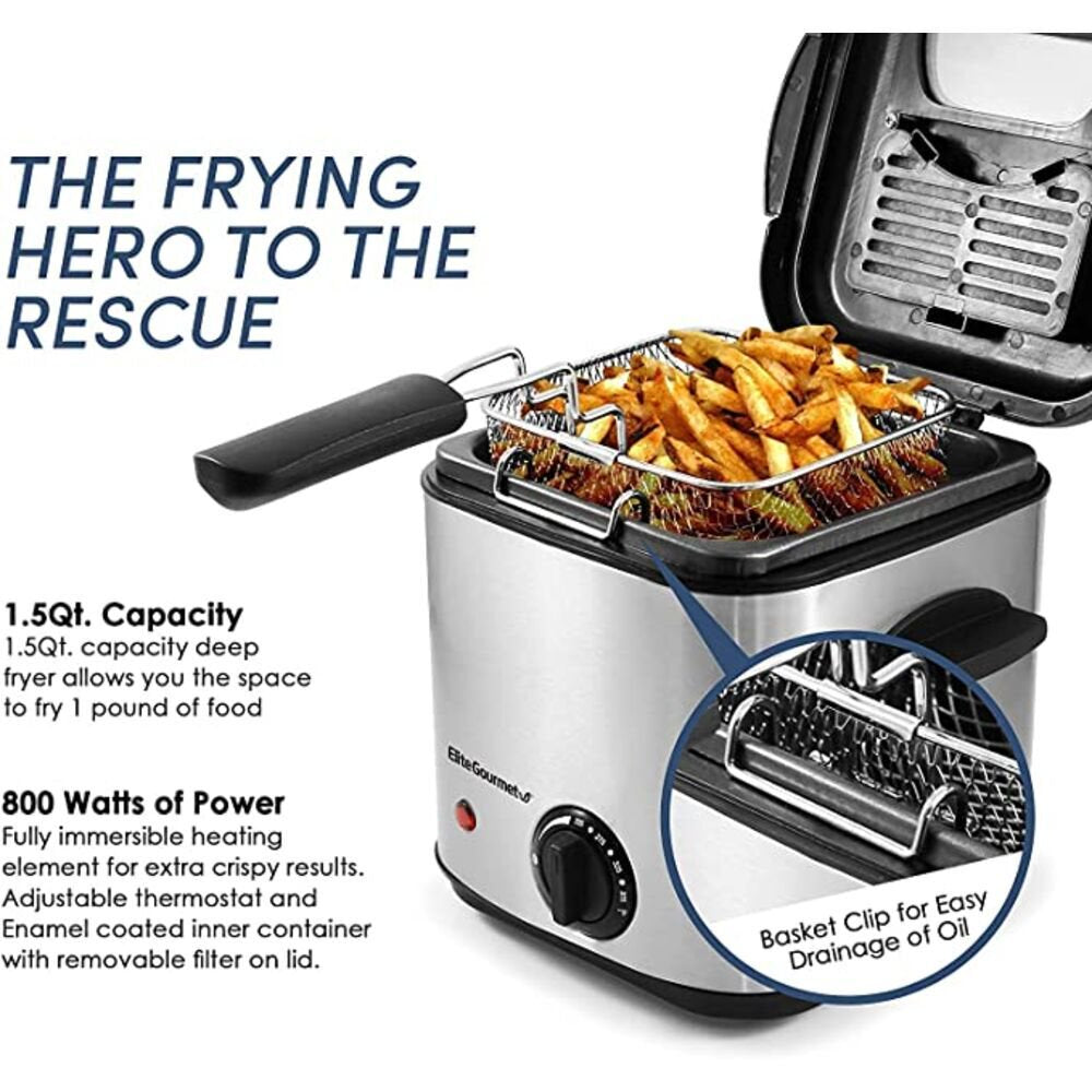 1.5 Quart Deep Fryer Stainless Steel