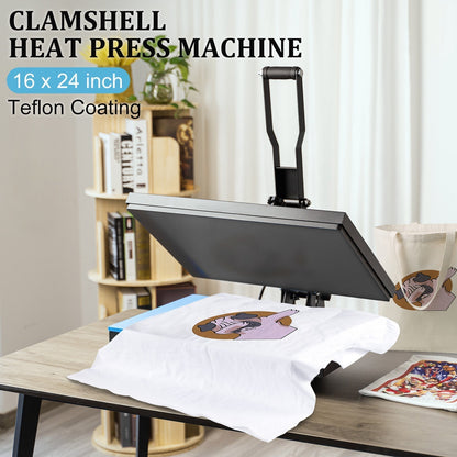 Clamshell Heat Press Machine 16" X 24" Sublimation Printer Transfer DIY T-Shirt