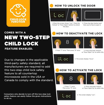 0.9 Cu Ft Microwave Oven Countertop , 6 Auto Menus, 10 Power Levels, Digital Panel, 900W