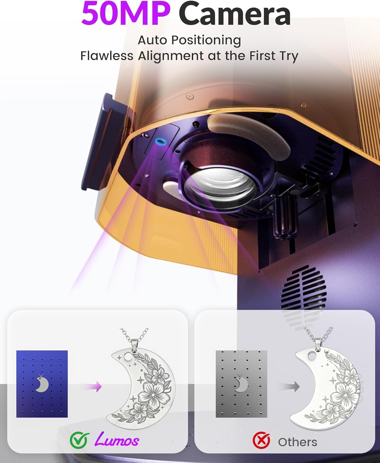 Lumos Dual (3W IR+10W Diode) Laser Engraver, with Handheld Protective Cone, 20.5” Extension, Rotary Pro, Fume Extractor, 4000Mm/S Speed, for DIY Tumbler Jewelry, Colorful Metal, Craft Fair