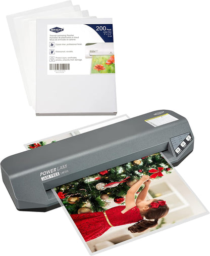 SINCHI Never-Jam Laminator & SINCHI 3 Mil 200 Pack Laminating Sheets