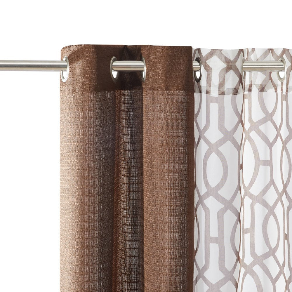 Kingswood 4 Piece Curtain Set, Chocolate, 27.5X63