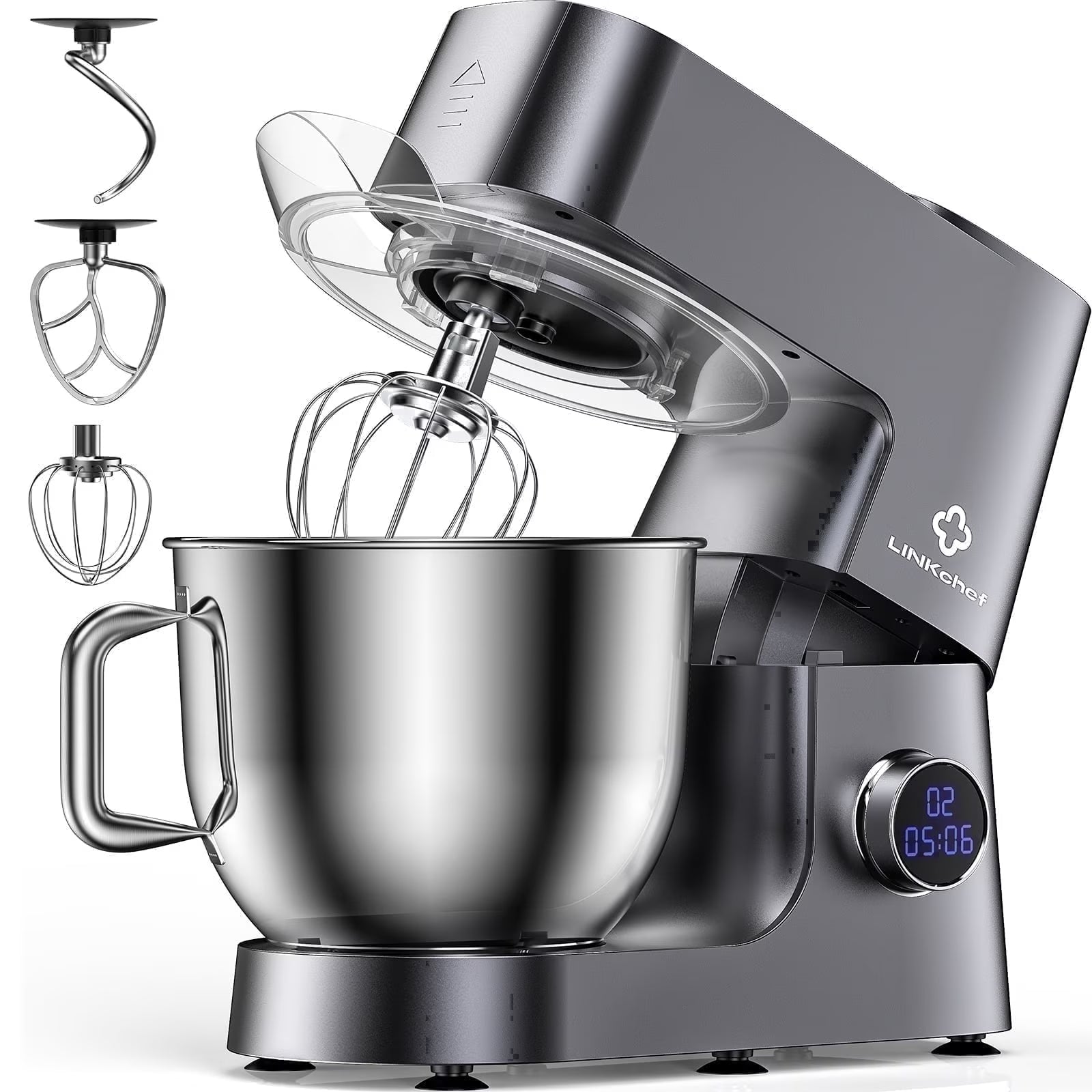7.5 QT Stand Mixer, 800W 12-Speed Tilt-Head Food Mixer, Kitchen Electric Mixer with Dough Hook, Wire Whip & Beater