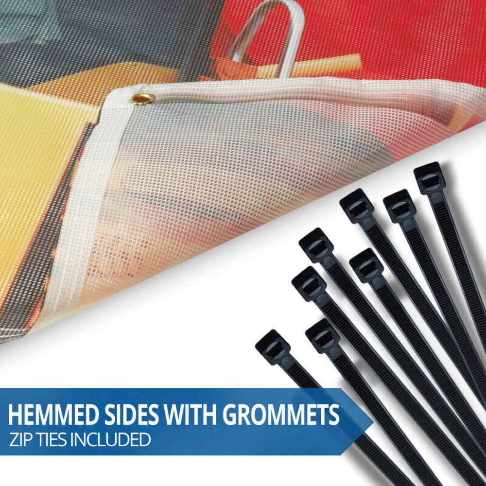 Custom Mesh Banner - 8Oz Commercial Grade Mesh Vinyl Sign - Metal Grommets & Double-Stitched Seam 2 X 4 Ft