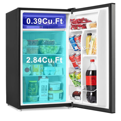 3.3 Cu Ft One Door Mini Fridge, Estar, Stainless Steel Look