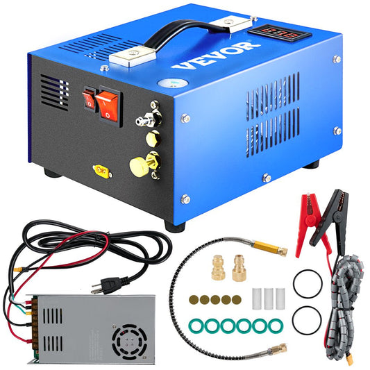 brand PCP Air Compressor, 4500PSI Portable PCP Compressor, 12V DC/110V AC PCP Airgun Compressor Manual-Stop, W/ External Power Adapter, Built-In Fan,For Paintball, Air Rifle, Scuba Bottle