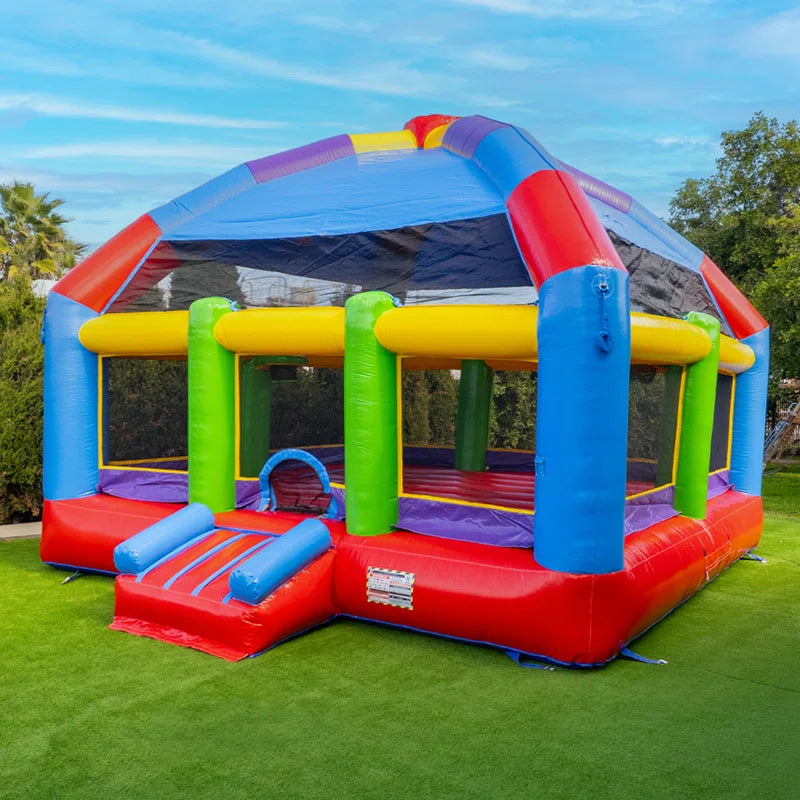 Xjump Grand Party Dome 20' X 20' Commercial Grade Bounce House , Moonwalk Bouncer Jumper for Kids and Adults, Indoor Outdoor, Pvc Vinyl, Birthday Party Rental, Basketball Hoop (Blower Included)