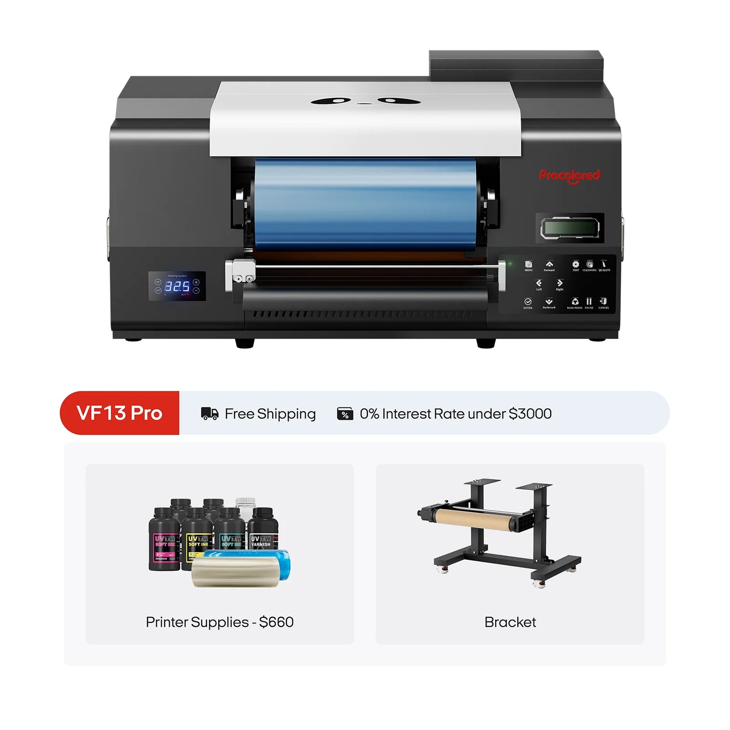 Procolored VF13 Pro Panda UV DTF Printer 13" A3+ Dual XP600 2-In-1