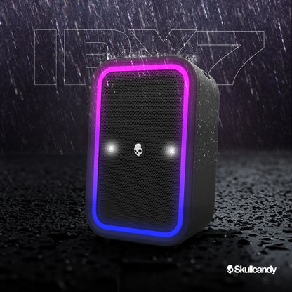 Stomp Waterproof USB Charge Out LED Lighting Wireless Bluetooth Portable Speaker, Black