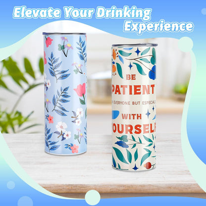 Sublimation Tumblers 12 PCS - 20 OZ Sublimation Tumbler Blanks with Sublimation Paper/Shrink Wrap Films/Heat Tape/Straws/Straw Brush - Sublimation Blanks Products for Gift/Diy Craft