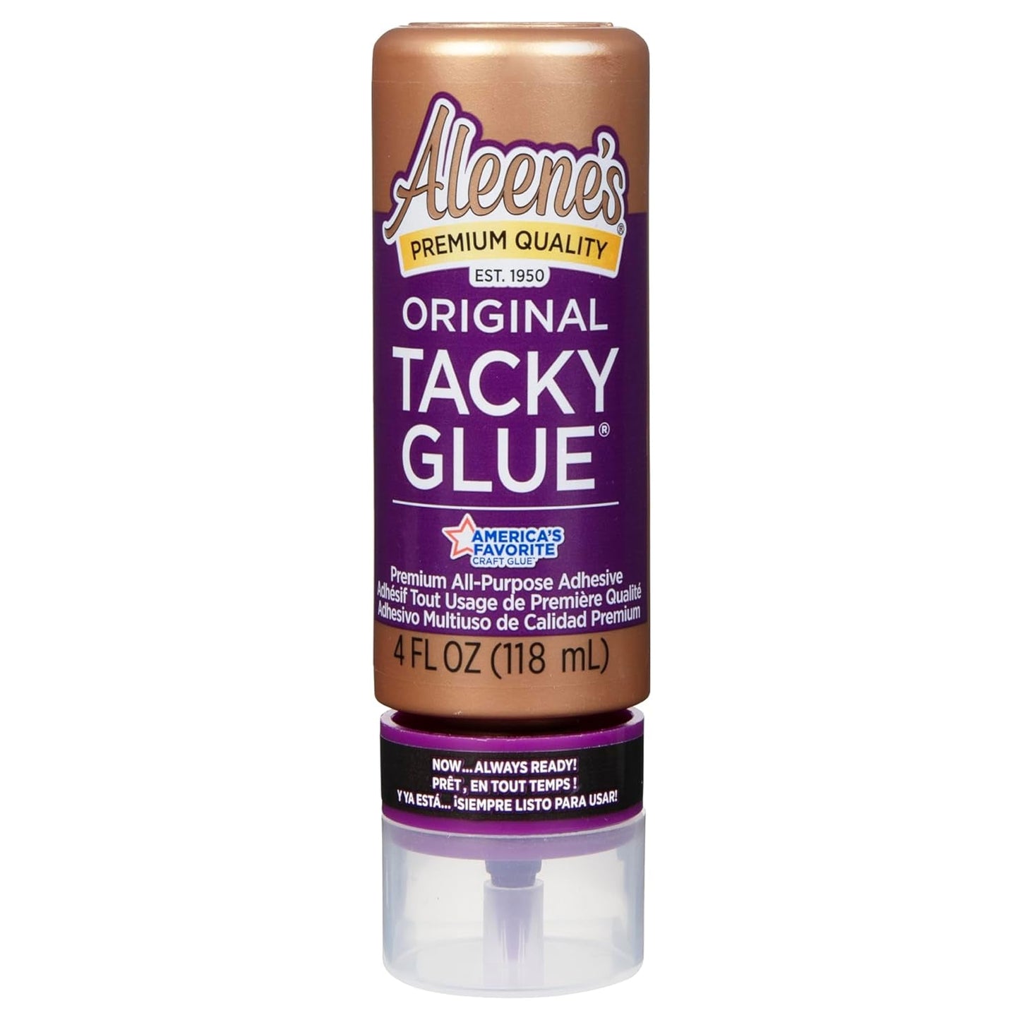 Aleene'S Orignial Tacky Glue for Crafts in Always Ready Bottle, Nontoxic, Dries Clear, 4 Fl Oz