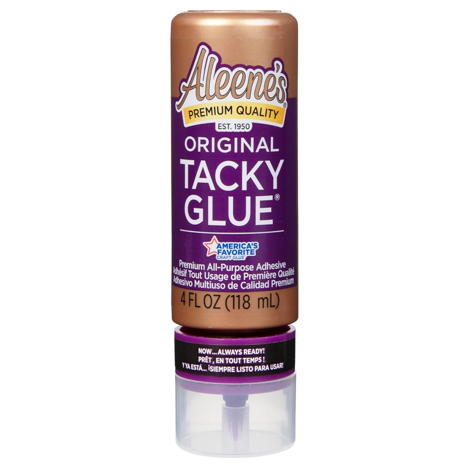 Aleene'S Orignial Tacky Glue for Crafts in Always Ready Bottle, Nontoxic, Dries Clear, 4 Fl Oz