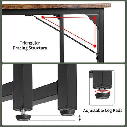 47.2 Inches Computer Desk,Modern Simple Style PC Desk with Metal Frame，Brown