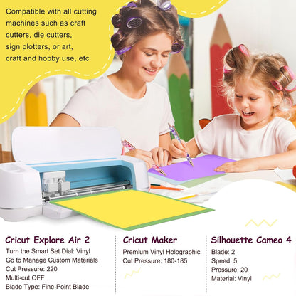 001 Permanent Adhesive Vinyl Bundle - 54Pack Vinyl Sheets (12”X12 Glossy, Matte) for Cutting Machines and Craft Cutter, DIY Craft, Car Decals, Party Decoration, Sticker