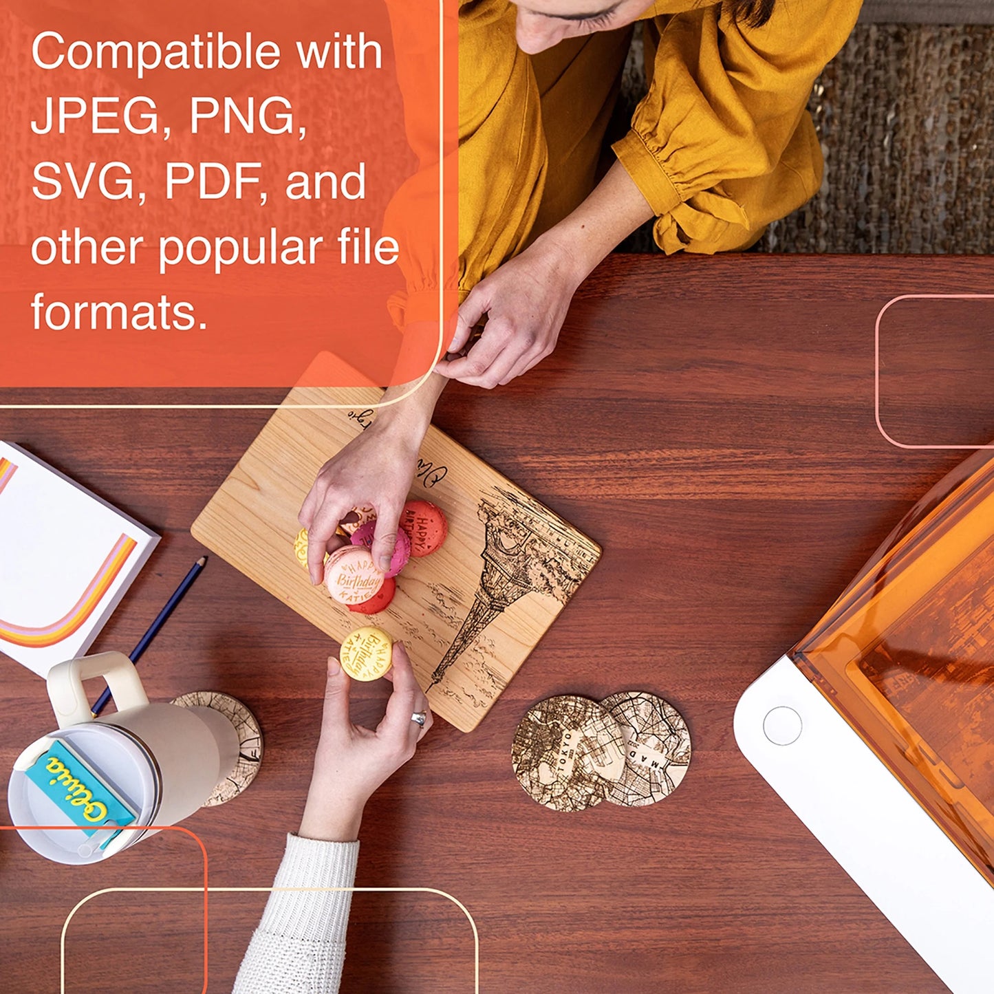 Spark 3D Printer Craft Laser Engraver and Cutter Machine, Compatible with Mac & PC, Works with Wood, Acrylic, Leather