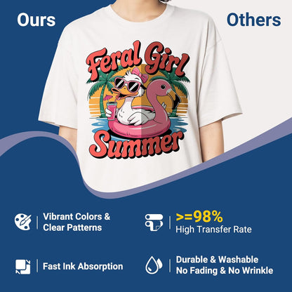 Sublimation Paper 8.5 X 11 Inches 50 Sheets Compatible with Sublimation Printer and Sublimation Ink 120Gsm for Mugs T-Shirts Light Fabric and Other Sublimation Blanks DIY