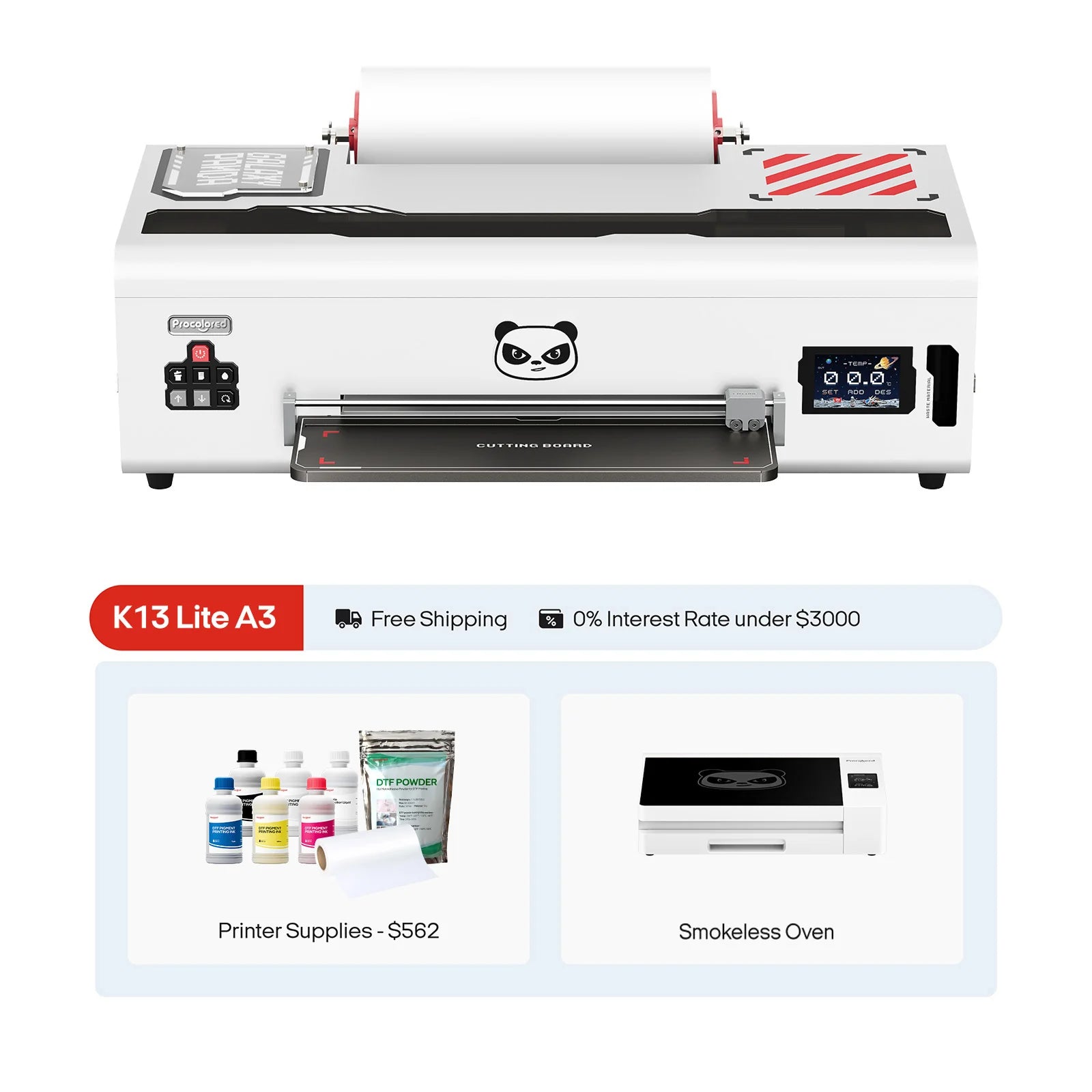Procolored K13 Lite DTF Printer 13" A3 & Oven Premium - White
