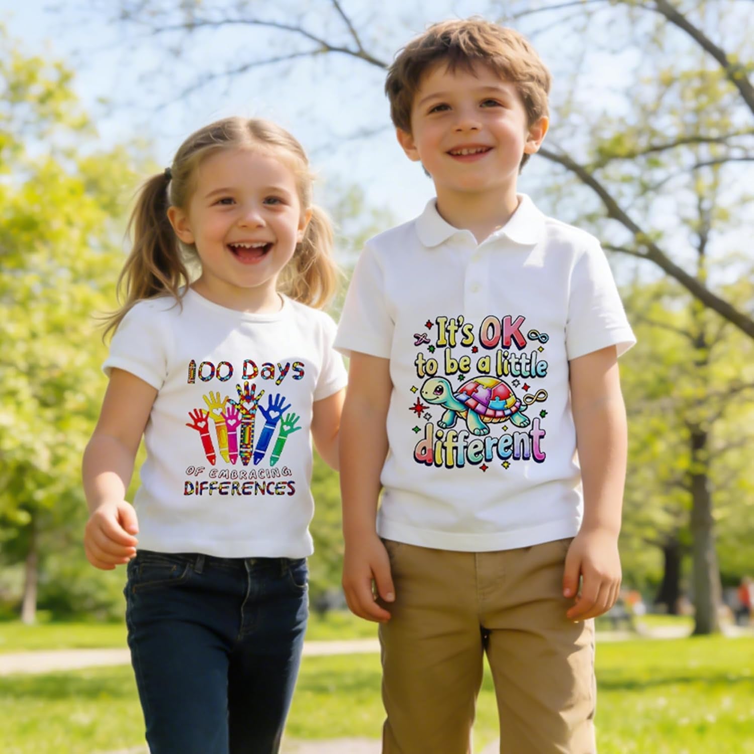 Dazoratix Autism Awareness Iron on Transfers - 30 Sheets DTF Ready to Press Puzzle Rainbow Heat Patches Animals Decals Vinyl Stickers for Kids Baby T Shirts Clothes Pillow Bag DIY Crafts Decorations