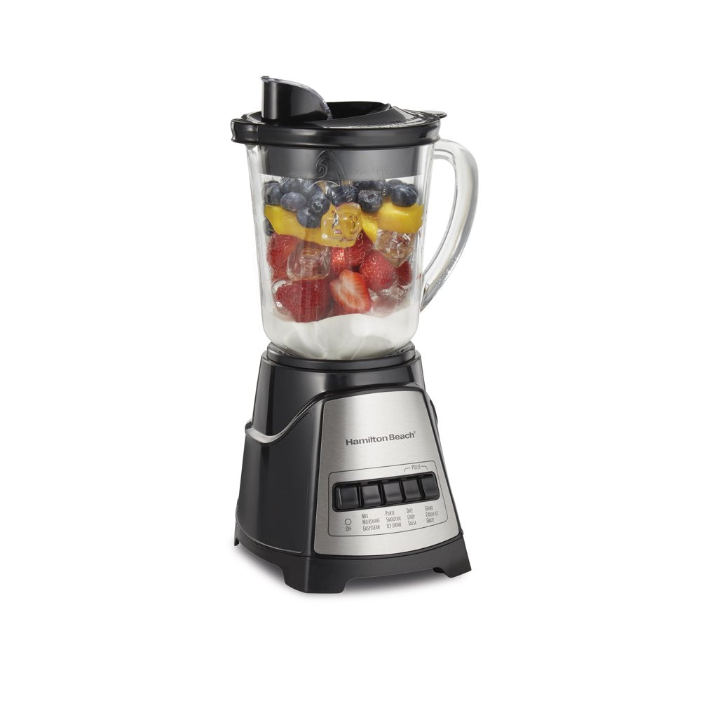 Power Elite Multi-Function Blender with Mess Free 40 Oz. Glass Jar, 700 Watts, Black, 58148