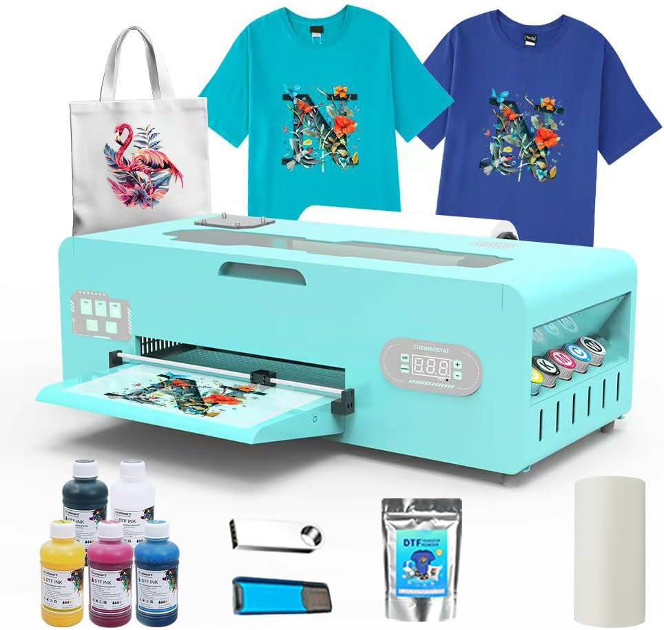 A3 G13 DTF Printer, A3 DTF Transfer Printing Machine for DIY Print T-Shirts Apparel with White Ink Systems & Auto Cleaning Includes Printer, Consumable Software