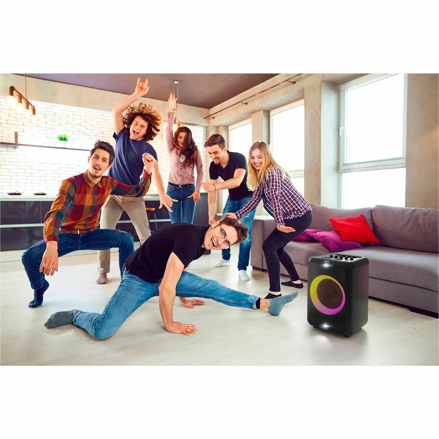 X3206 Portable Party Speaker with Extra Bass, Black