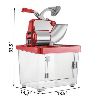 brand 110V Commercial Ice Crusher 440LBS/H, ETL Approved 300W Electric Snow Cone Machine with Dual Blades, Stainless Steel Shaved Ice Machine with Safety On/Off Switch