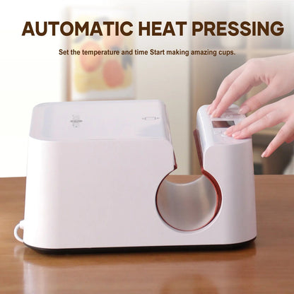 HTVRONT White Automatic Heat Press Tumbler Machine & 15"X15" Automatic Heat Press Machine for HTV Vinyl Bundle