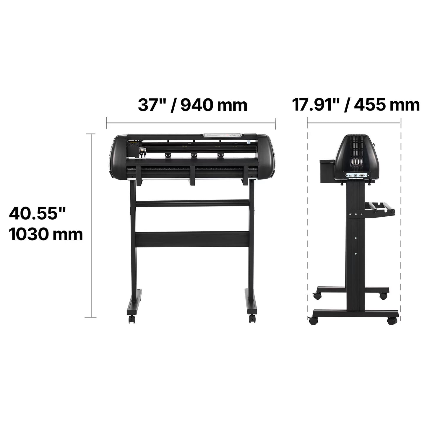 VEVOR Vinyl Cutter Machine, 28 Inch Max Feed Width, Dual Blades, Adjustable Force and Speed, LED Display, Vinyl Plotter Cutter Printer Bundle with Sticker Sheets, Transfer Film, Signmaster Software