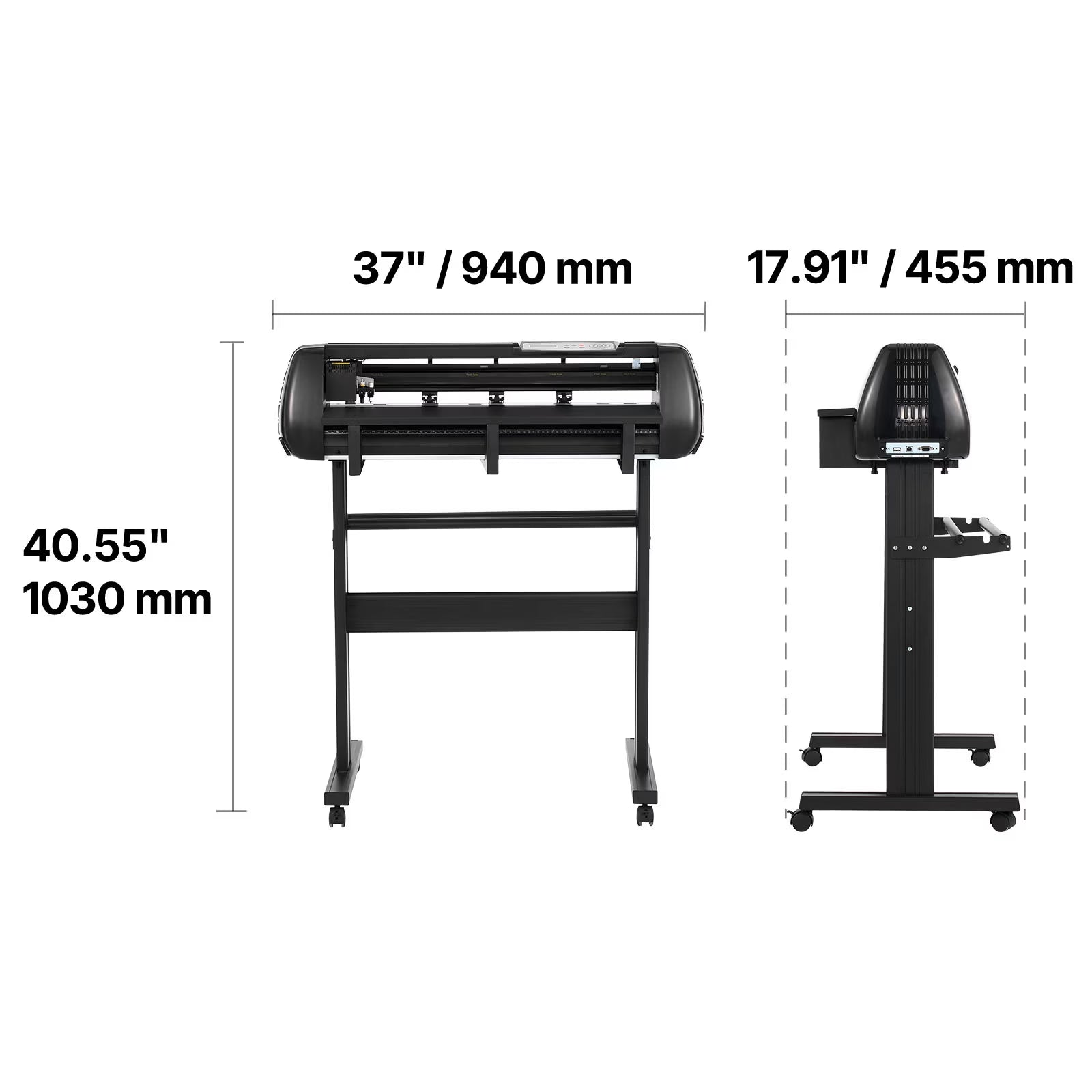 VEVOR Vinyl Cutter Machine, 28 Inch Max Feed Width, Dual Blades, Adjustable Force and Speed, LED Display, Vinyl Plotter Cutter Printer Bundle with Sticker Sheets, Transfer Film, Signmaster Software