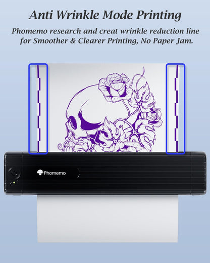Phomemo TP83 Wireless Tattoo Stencil Printer, Upgraded Thermal Tattoo Printer Machine with 10Pcs Transfer Paper, Bluetooth Tattoo Printer for Tattoo Artists & Beginners, Compatible with Ipad Phone PC