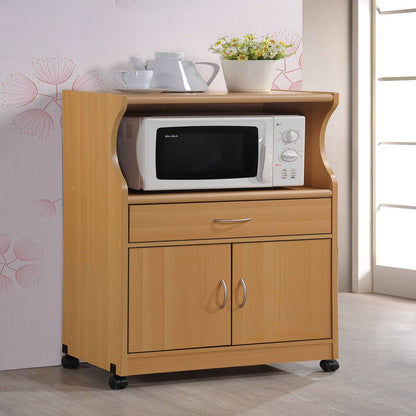 Microwave Kitchen Cart, Beech