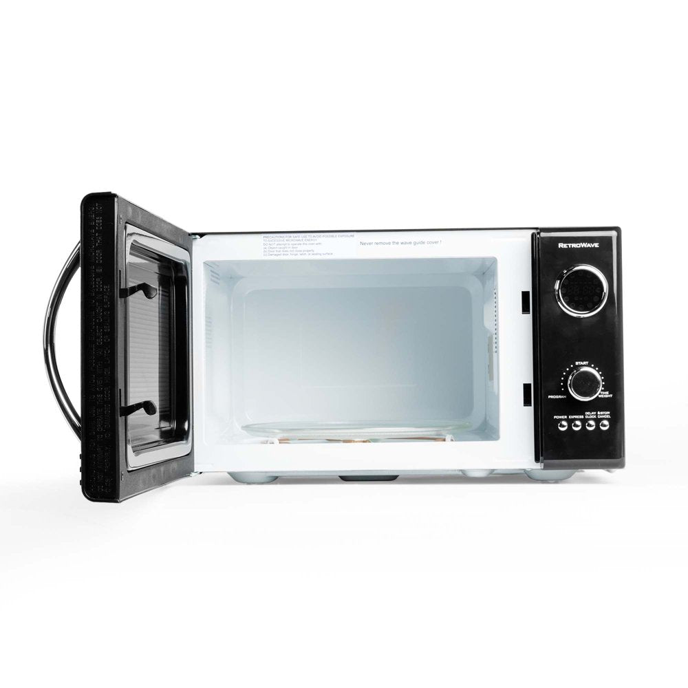 0.9 Cu. Ft. 800-Watt Retro Microwave Oven, Black