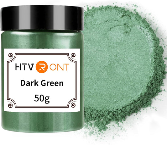 Mica Powder for Epoxy Resin - 1.76 Oz/50G Dark Green Mica Powder, Natural Mica Pigment Powder for Soap Making, Resin, Candle Making, Bath Bomb