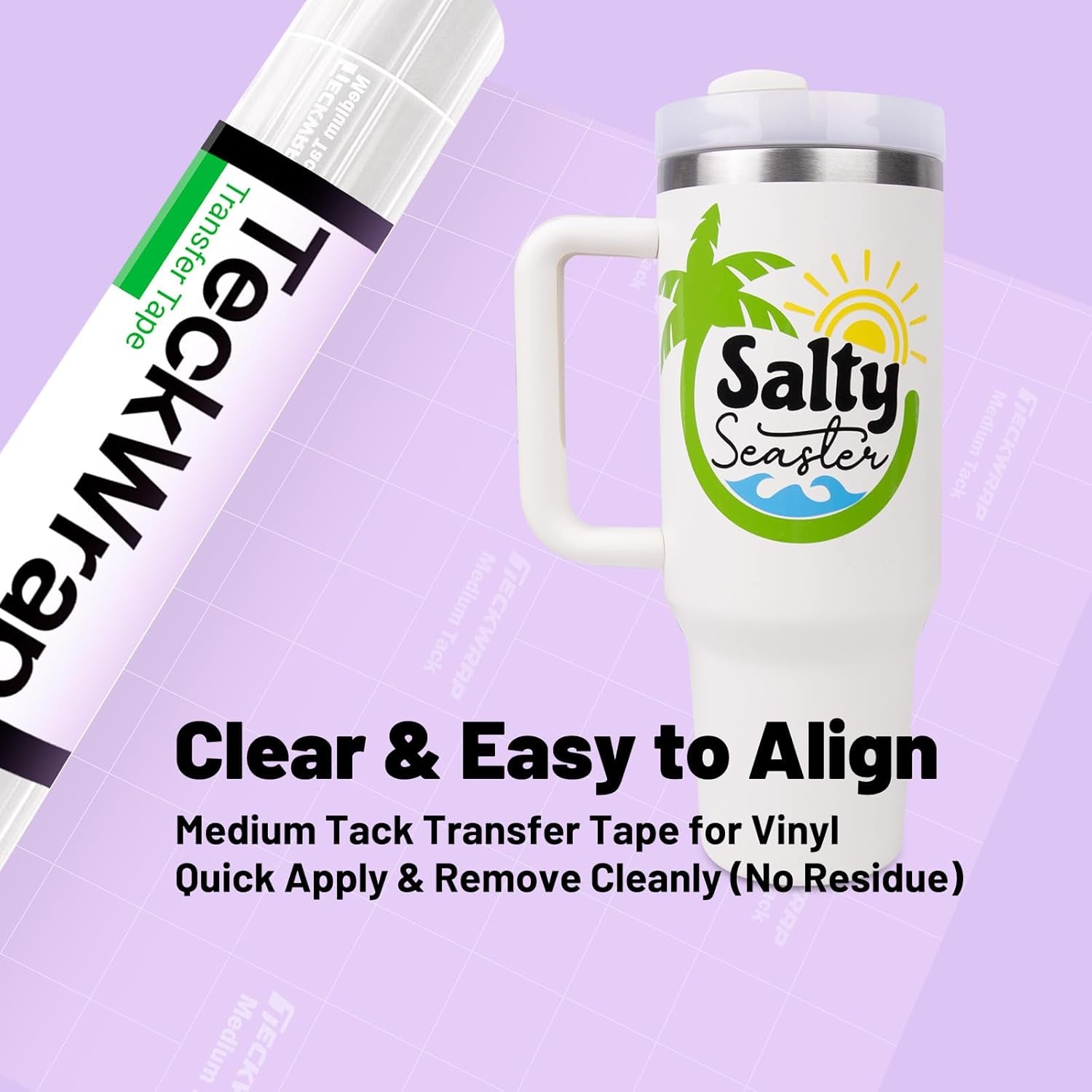 Clear Transfer Tape for Vinyl -12INCH X 10 Ft,White Alignment Grid for Heat Transfer Vinyl, Printable HTV, DIY Decals, Signs, Stickers, Adhesive Vinyl