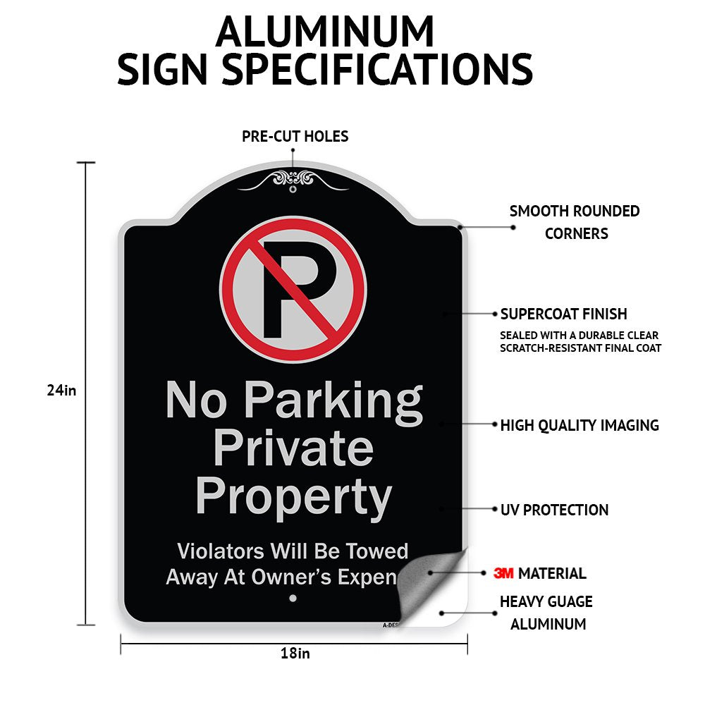 Designer Series Sign - No Idling Commercial Vehicles and All Buses 13 CCR 2480 and 2485 Penalties Apply | Black & Silver 18" X 24" Heavy-Gauge Aluminum Architectural Sign