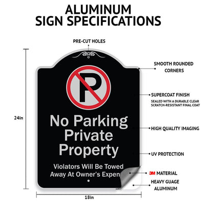 Designer Series Sign - No Idling Commercial Vehicles and All Buses 13 CCR 2480 and 2485 Penalties Apply | Black & Silver 18" X 24" Heavy-Gauge Aluminum Architectural Sign