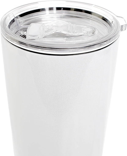 Makerflo 40 Oz White Glitter Shimmer Sublimation Blank Tumbler Pack of 25 with Lid and Straw | Craft-Ready for DIY Gifts & Personalization (Sublimation, Epoxy, UV DTF, Vinyl, and Laser Engraving)
