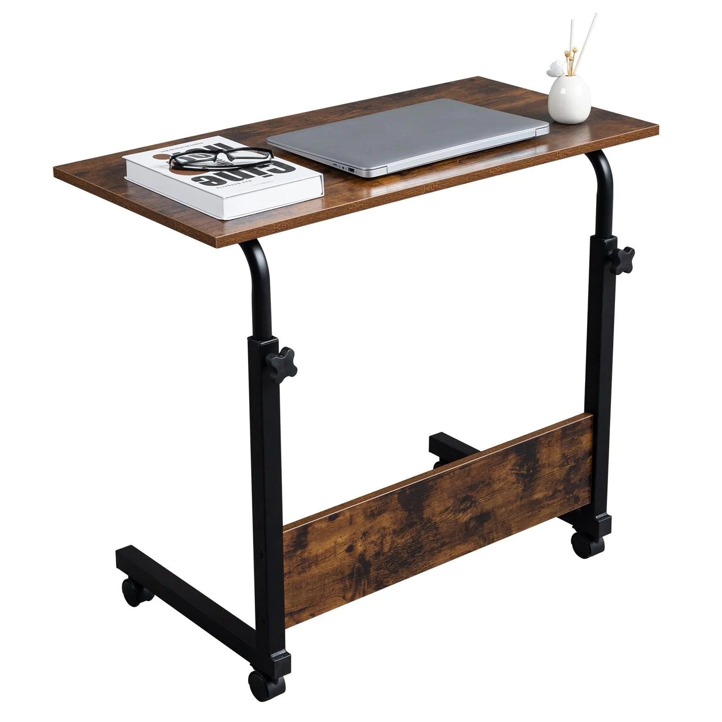 Side Table Rolling Computer Desk Stand Coffee Sofa End Cart Laptop PC Tray Home