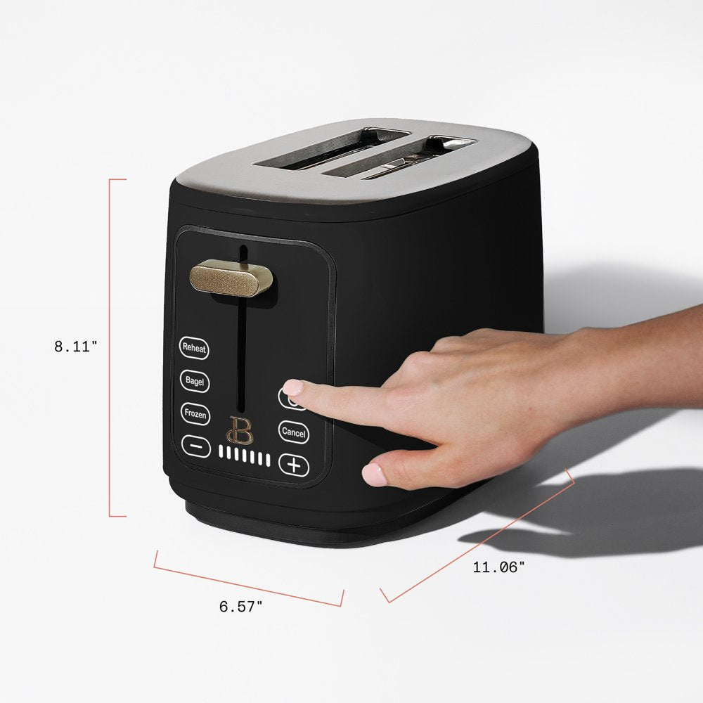 2-Slice Toaster with Touch-Activated Display, Black Sesame by Drew Barrymore