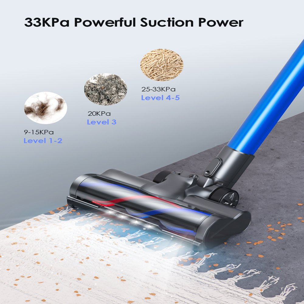 Cordless Vacuum Cleaner with 33Kpa 450W Brushless Touch Display Stick Vacuum for Carpet Pet Hair Hard/Wood Floor