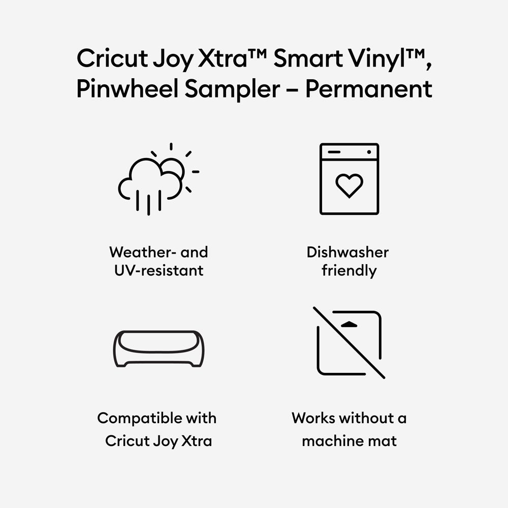 Joy Xtra Machine with Permanent Smart Vinyl Sampler Packs, Transfer Tape and Tool Set Bundle