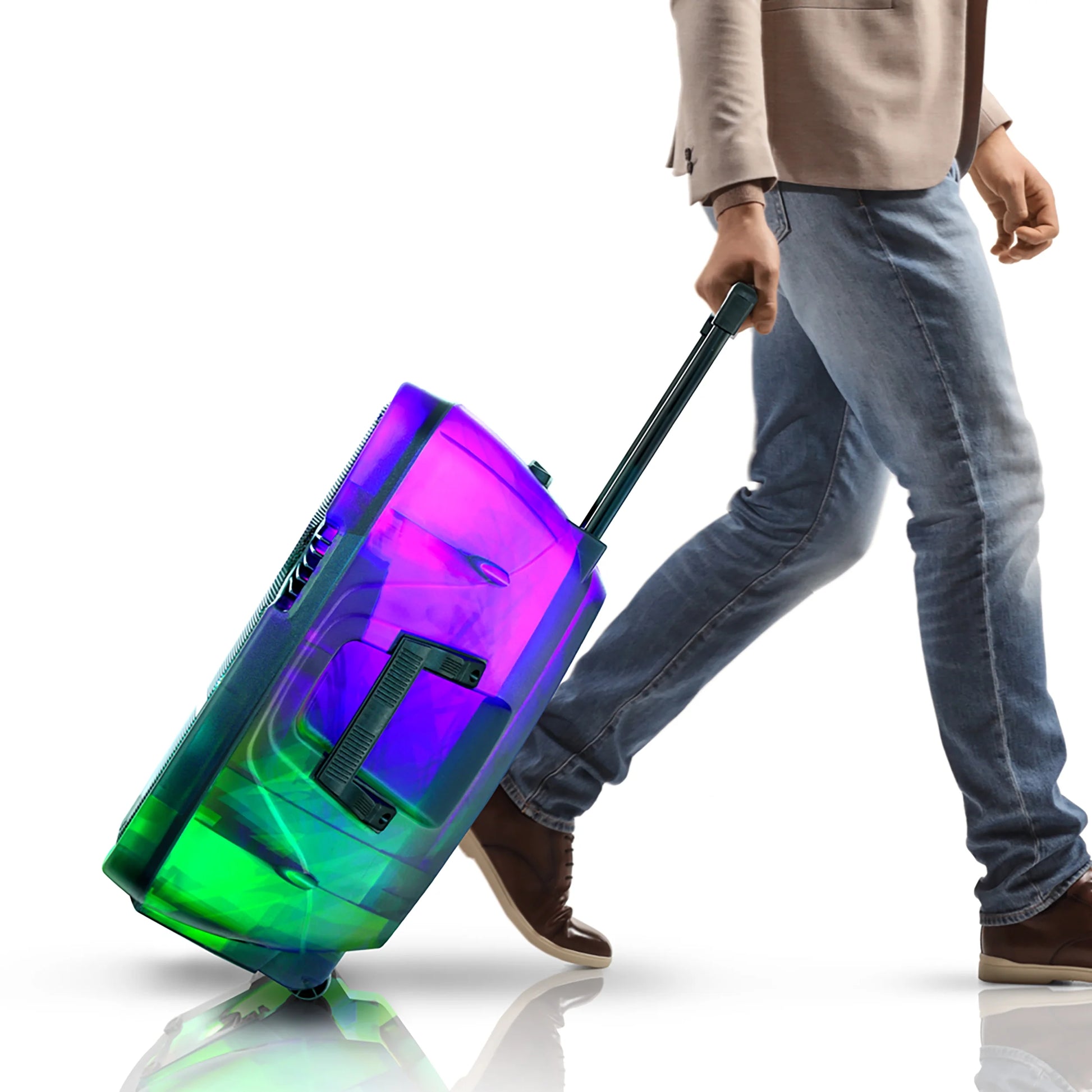 Portable Bluetooth Rechargeable Speaker with Party Lights, TMS-1560, Multicolor