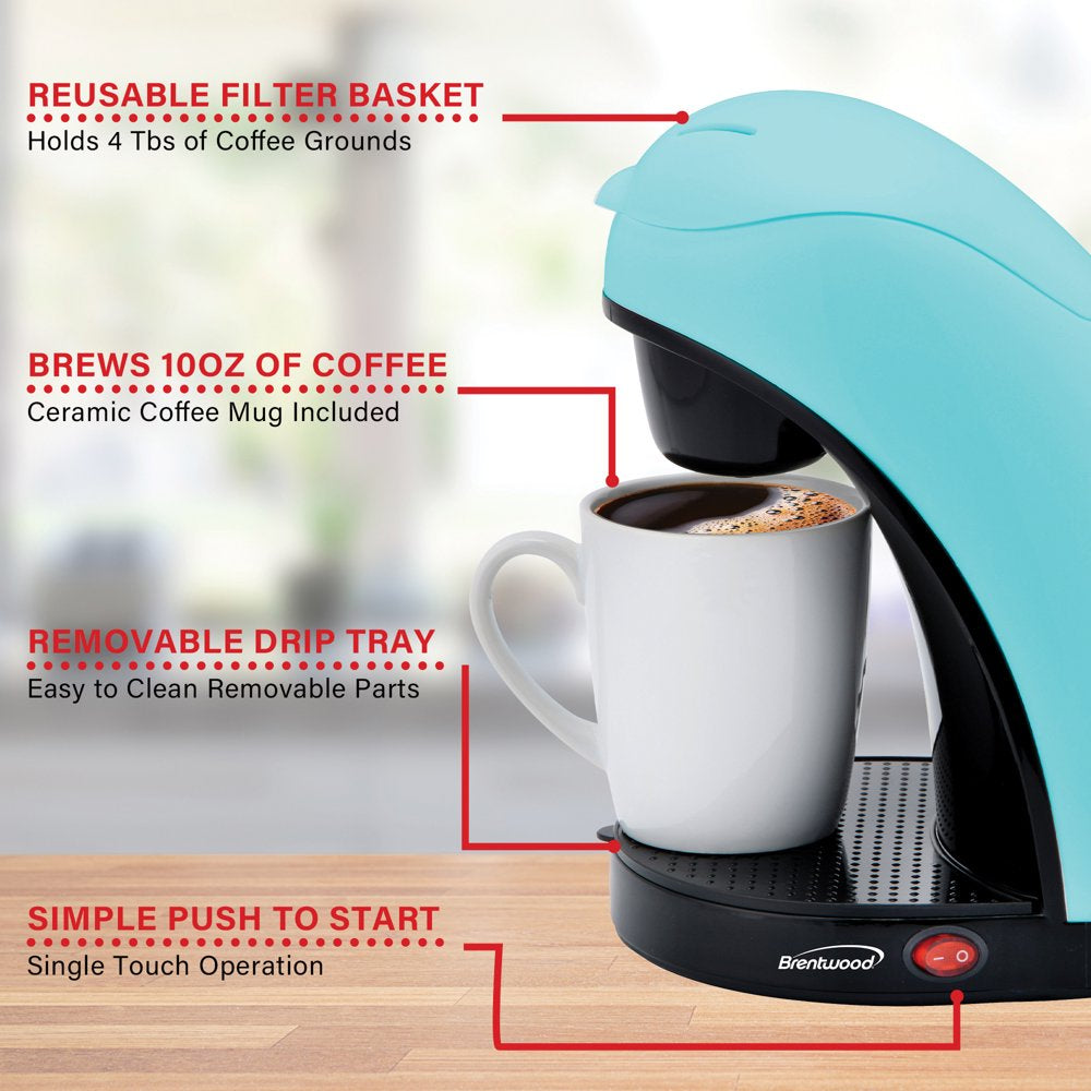 Single-Serve Coffee Maker with Mug (Blue)