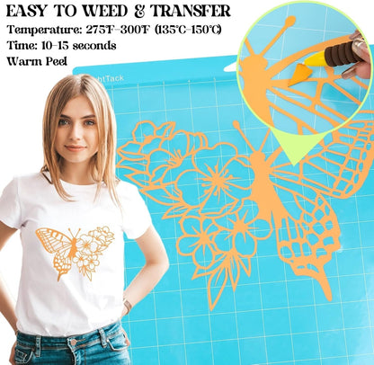 Heat Transfer Vinyl (HTV) Rolls – 10 Pack 12" X3Ft Pastel Iron-On Vinyl, Easy to Cut & Weed for Heat Press Machine & DIY Apparel
