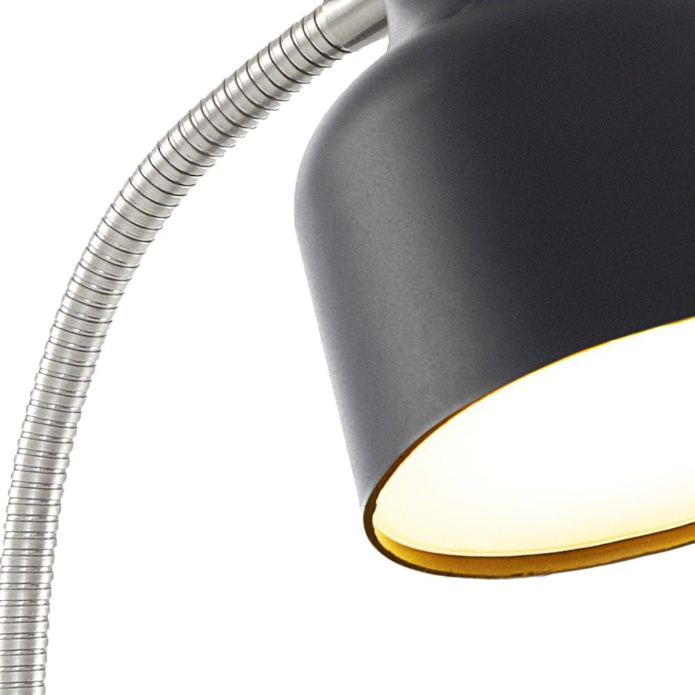 LED Desk Lamp with Catch-All Base & AC Outlet, Matte Black