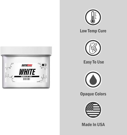 Rapid Cure® Screen Printing Ink White (Pint - 16Oz.) - Plastisol Ink for Screen Printing, Fast Curing Fabric Paint - ®, USA Made