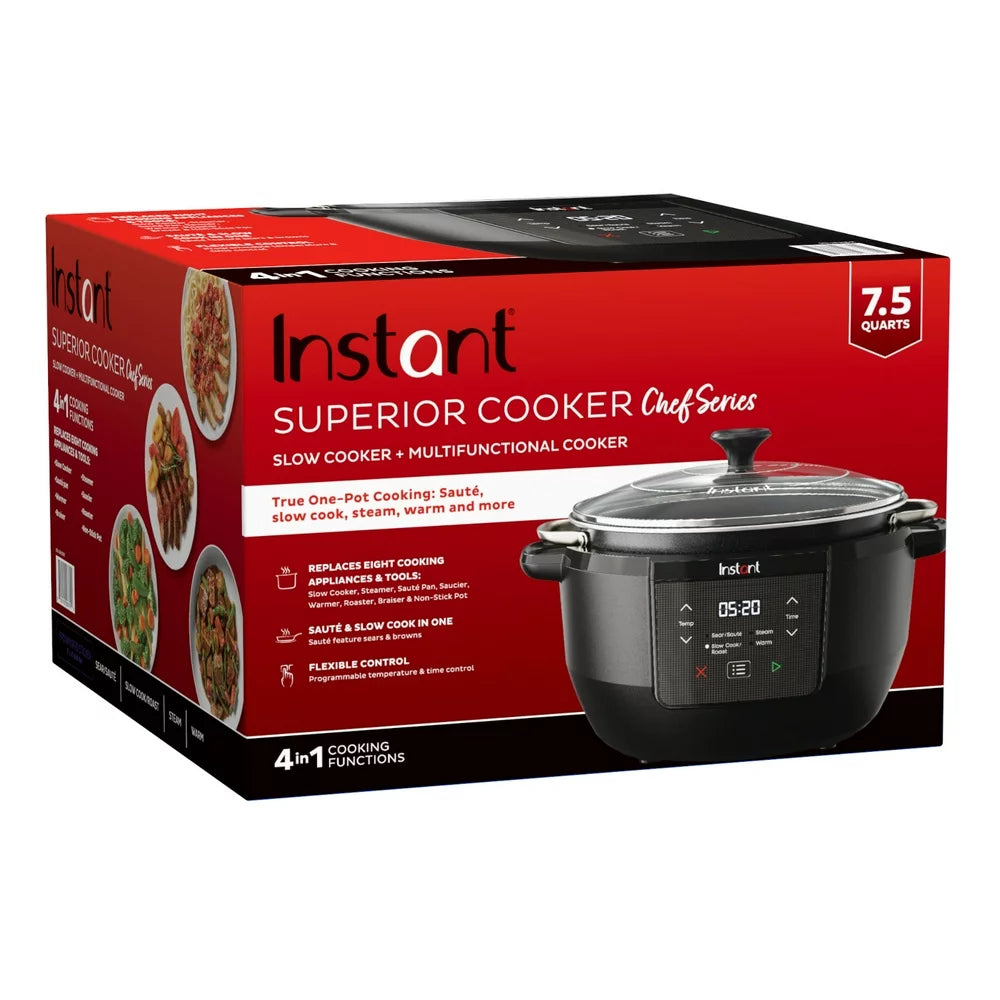 Instant Superior Cooker Chef Series 7.5 Qt Slow Cooker and Multicooker, from Makers of