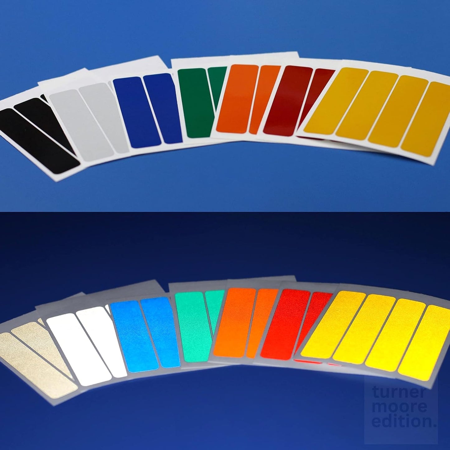 Turner Moore Edition Blue Reflective Vinyl Permanent Adhesive, 12X12 Sheets Reflective Vinyl for Cricut, Cars, Bikes, Decals, Stickers, Signs, Helmets, Mailbox, Numbers, Reflective Tape (3-Pack)